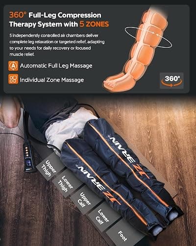 JZBRAIN Sequential Air Compression Recovery System : Professional Full Leg Compression Boots for Circulation and Pain Relief - Sequential Device for Muscle Relaxation - for Athletes, Women, Men thumbnail 5