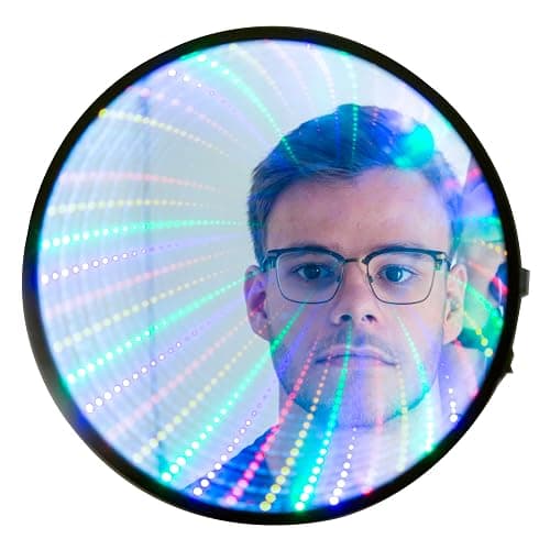 Funtime Gifts Science Museum 10" Infinity Mirror - Create the Illusion of Infinite Space, Built in Wall Hook, Multicoloured LED Lights thumbnail 7