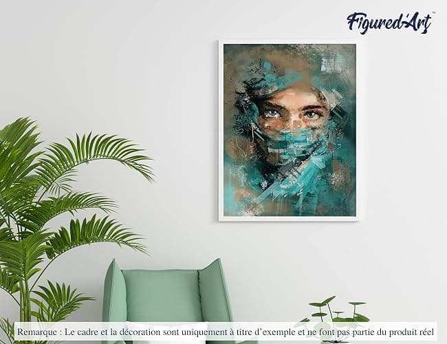 Figured'Art Dipingere con i Numeri con Telaio - Paint by Numbers Sguardo ammaliante, Passatempo per Adulti, Kit Completo, Hobby Creativi - Quadri fai da te 40x50cm Tela Già Incorniciata thumbnail 4