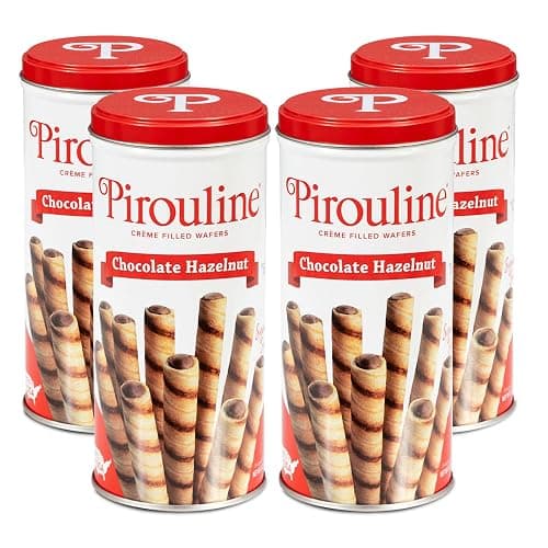 Pirouline Rolled Wafers – Chocolate Hazelnut – Rolled Wafer Sticks, Crème Filled Wafers, Rolled Cookies for Coffee, Tea, Ice Cream, Snacks, Parties, Gifts, and More – 3.25oz Tin 4pk - Image 1