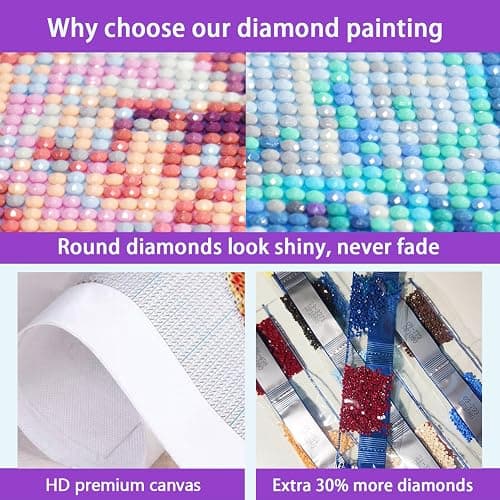 JXDXDJ 5D Diamond Painting Kits for Beginners,Ancient Tree Full Drill Diamond Art Kits for Adults,DIY American Flag Round Diamond Dots for Adults Crafts,Gem Painting Home Wall Decor 13.78x13.78 Inch thumbnail 4