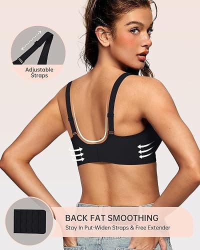 OEAK Womens Deep V Bras Wireless Comfortable Bra Supportive No Underwire Bras Tshirt Push Up Bralettes Plunge Seamless Bra thumbnail 3