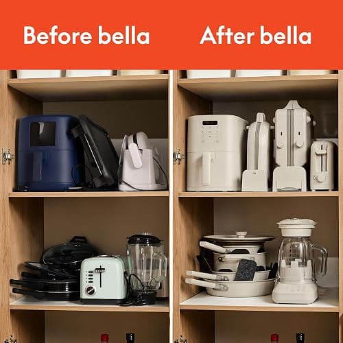 bella Flip-n-Store Waffle Maker with EverGood™ Ceramic Nonstick Coating, Fits-anywhere™ Kitchenware, Power Indicator Light, Cool Touch Handle & Cord Wrap, 7” Wide & 1" Deep Plates, 1000 Watt, Seaglass thumbnail 8