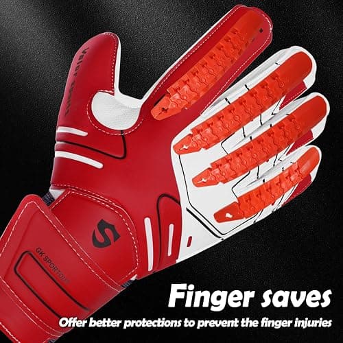 Sportout Youth&Adult Goalie Goalkeeper Gloves,Strong Grip for The Toughest Saves, with Finger Protect & 4+3MM Latex to Give Splendid Protection to Prevent Injuries,4 Colors thumbnail 3
