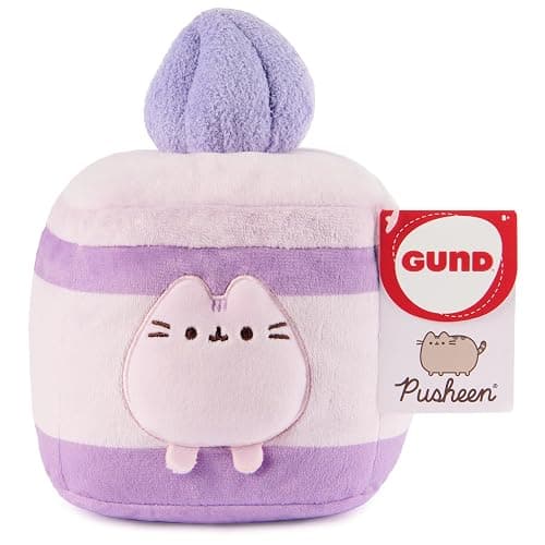 GUND Pusheen Lavender Spongecake Plush, Squishy Toy, Collectible Plush Toy, Dessert Plush, Cat Stuffed Animal for Ages 8 and Up, Purple, 6” thumbnail 5