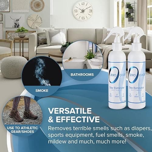 Zero Odor - Multi-Purpose Strong Odor Eliminator for Home, Office, Car, Bathroom, Hotel, Room Deodorizer, and Odor Neutralizer, 8oz Two Pack thumbnail 3