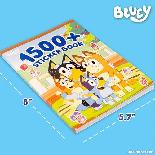 Horizon Group USA Sticker Book with Large and Small Sizes, Kids Stationary for Water Bottle, Notebooks, and Party Favors, Bluey thumbnail 2