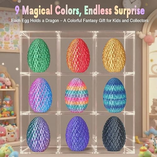 Small Dragon Eggs with Dragon Inside, 3D Printed Surprise Funny Gifts for Kids, Articulated Dragon Fidget Toys for Adults, Executive Desk Toys Office Room Décor (Pastel Rainbow) thumbnail 7