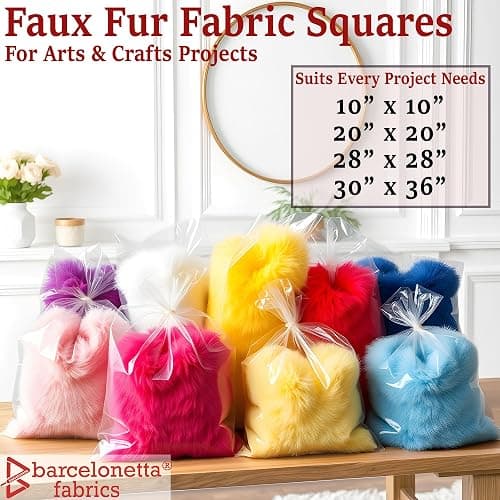 Barcelonetta Faux Fur Fabric | Pre-Cut Fur Squares for Sewing, DIY Crafts, Costumes, Upholstery | Soft, Vegan Faux Fur | Material for Plush Toy Projects (Purple, 10" X 10") thumbnail 3