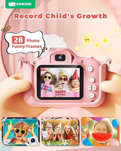KOKODI Kids Camera Toy Digital Camera for Kids, Birthday Gifts for Girls Age 3-12, 1080P HD Video Camera for Toddler, Unicorn Children Toys for 3 4 5 6 7 8 9 Year Old Girls with 32GB SD Card thumbnail 3