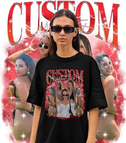 Custom Your Own Bootleg Rap Tee Shirts, Custom Your Text Vintage Shirt, Custom Graphic Tees, Christmas Birthday Gifts, Gifts for Boy Girl Friend Multi thumbnail 6