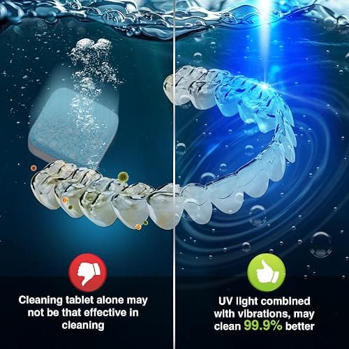 GuruNanda Retainer & Aligner Cleaning Pod for Retainers, Dentures, Mouthguards, Aligners, & Jewelry, 3 Modes, 45kHz Ultrasonic Retainer Cleaner, 190 ml capacity thumbnail 4