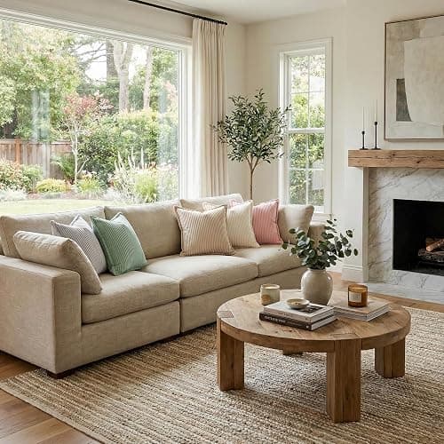 Mecatny Corduroy Fall Throw Pillow Covers 18x18 Set of 2 Cream White | Soft Striped Texture, Broadside Design, Neutral Boho Square Pillow Cases for Sofa Couch Living Room Bedroom, Home Décor thumbnail 4