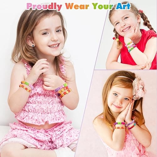 DPAPDI Pop Style Bracelet Making Kit for Girls, 192 Beads Jewelry Maker with No-Knot Design & Carry Case, Creative Arts Crafts Gift for Kids Ages 6 7 8 9 10 11 12 thumbnail 6