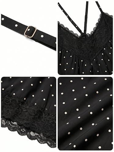 Yousify Women's Y2k Lace Cami Tops V Neck Babydoll Spaghetti Strap Going Out Tops Summer Cute Floral Flowy Camisole Shirts thumbnail 5