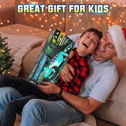 Wall Climbing Gecko, Rechargeable Rc Robot Toys with LED Eyes, Wall Crawler Robot Geckos, Fun Kids Toys, Cool Birthday Gifts for Boys Girls Teens Ages 3 4 5 6 7 8 + thumbnail 8