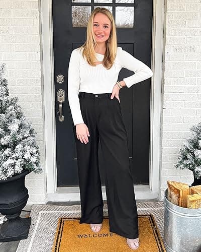 GRAPENT Wide Leg Pants for Women Work Business Casual High Waisted Dressy Pants Flowy Trousers Office thumbnail 6