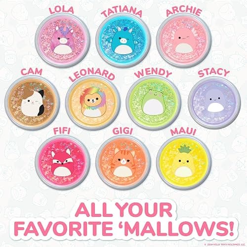 Squishmallows Ultimate Slime Mix'Ins, 10-Pack, Glitter & Cloud Slime, 8 Fun Add Ins, Pre-Made for Kids, Crunchy, Bulk, Great 6 Year Old Toys, Super Soft Sludge Toy thumbnail 7