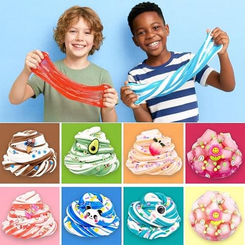 9 Pack Slime Kit, 6 Two-Color Butter & 3 Jelly Cube Crunchy Slime, Stress Relief, Soft Non-Sticky, for Kids Party Favors, School & Family Sensory Toy thumbnail 7
