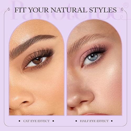 Pawotence Wispy Lash Clusters Kit Cat Eye Lash Extension Kit 180pcs Natural Individual Lashes Left Right Cluster Eyelash Extensions Kit with Lash Bond and Seal, Lash Tweezers for Self Application thumbnail 2