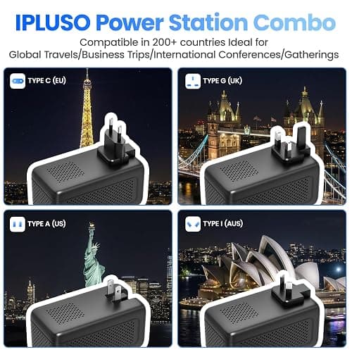 2000W Voltage Converter US to Europe, with 2 USB A and 2 USB C Ports | 220V to 110V Converter for European Travel for Hair Dryer, Travel Adapter Converter Combo thumbnail 2