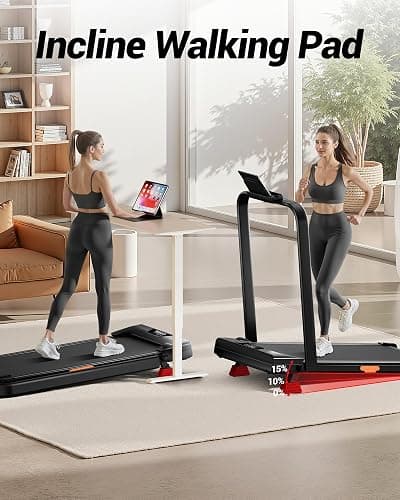 3-in-1 Walking Pad with 15% Incline, Portable Under Desk Treadmill, Foldable Treadmills for Home and Office, 2.5 HP Quiet Walking Pad Treadmill with 300 LBS Capacity thumbnail 2