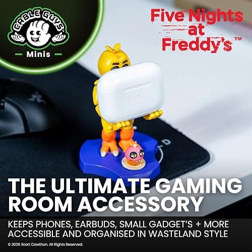 Cableguys Minis Five Nights at Freddy's Chica Phone Stand & Earbuds Holder - Novelty Phone Stand for Desk Decor and Bedside Accessories, In Ear Headphone Holder for Smartphone & Small Devices thumbnail 3