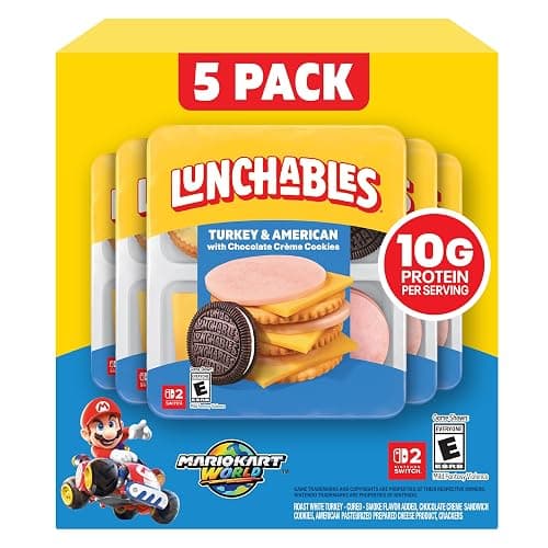 Lunchables Turkey & American with Chocolate Creme Cookies, 5 ct Pack, 3.2 oz Trays - Image 1