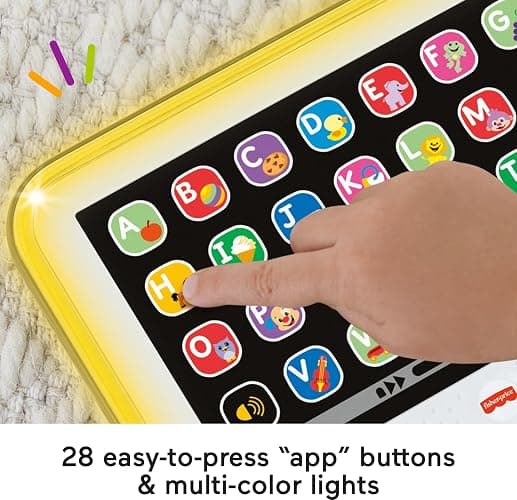 Fisher-Price Toddler Learning Toy Laugh & Learn Smart Stages Tablet Pretend Computer with Music & Lights for Kids Ages 1+ Years thumbnail 4