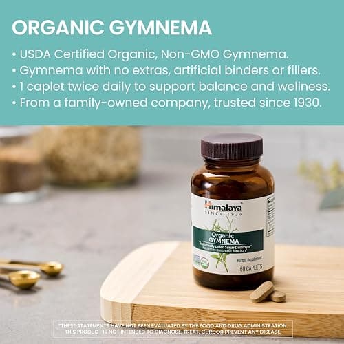 Himalaya USDA Organic Gymnema Sylvestre Supplement, 700mg, 60 Caplets thumbnail 3