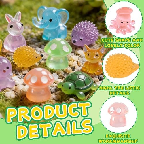 Guuozzli 200 Pcs Mini Resin Animals,Variety Little Small Figures Miniature,Tiny Resin Animals Bulk for Micro Fairy Garden Dollhouse Landscape Accessories thumbnail 4