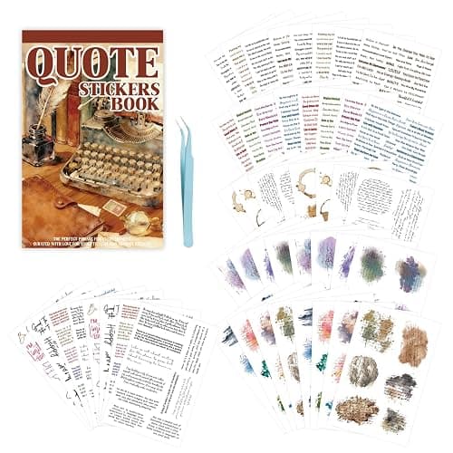 ZHIJIANHZ Transparent PET Quote Stickers, 48 Sheets 1100+ Pcs Scrapbook Supplies, Word Stickers for Journaling, Vision Board, Card Making, Junk Journal - Image 1
