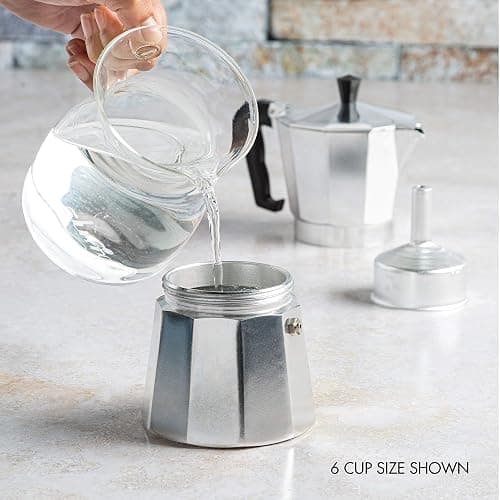 Primula Classic Stovetop Espresso and Coffee Maker, Moka Pot for Italian and Cuban Café Brewing, Greca Coffee Maker, Cafeteras, 12 Espresso Cups, Silver thumbnail 5