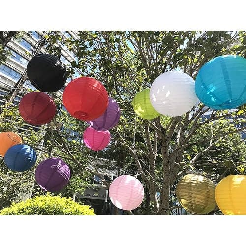 BEISHIDA 6-Inch Pink Round Paper Lanterns Hanging Decorative Chinese Paper Lanterns Lamp for Valentine Birthday Wedding Party Decoration and Baby Bridal Shower（6 Packs） thumbnail 6