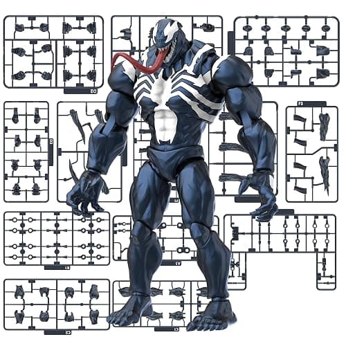 BLOKEES Champion Class - Marvel Rivals - Venom - 185 Pieces Model Kit - 6 Inch - 90 Points of Articulation - Assembly Required - No Tools - No Cutting - No Glue - No Paint - Age 14+ - Image 1