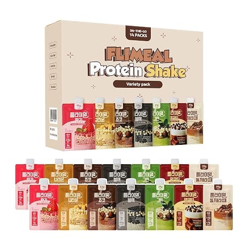 Flimeal Variety Pack Protein Shake, 20g+ Protein, Low Sugar, Keto-Friendly Meal Replacement Shake, With Crunchy Protein Balls (14 Servings, Variety) - Image 1