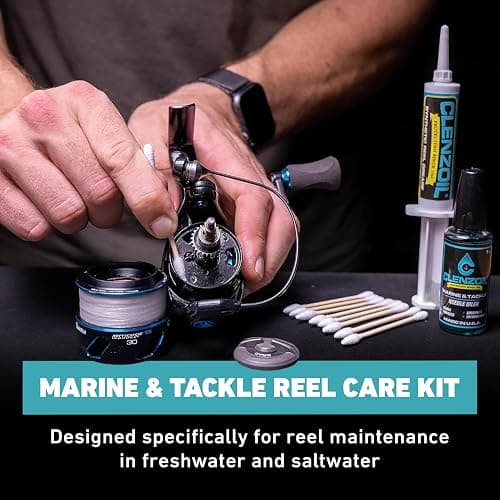 CLENZOIL Marine & Tackle Reel Care Kit - with Fishing Reel Oil & Grease - All-in-One Cleaning Kit - for Freshwater & Saltwater Reels - Fish Reel Maintenance Kit thumbnail 2