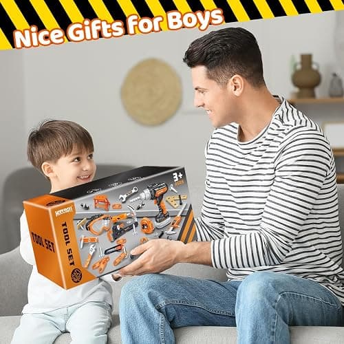 Kids Tool Set 46 PCS, Christmas Birthday Gifts for Kids Ages 3,4,5,6,7,8, Toddler Tool Set with Portable Tool Box & Electronic Toy Drill, Construction Toys Tools for Toddlers, Tool Kits for Boys Girls thumbnail 7