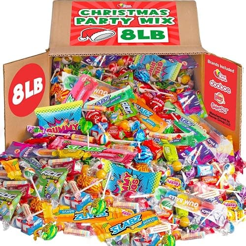 Christmas Candy Bulk - 8 Pound Bundle - Big Bulk Candies for Pinatas, Gifting, Birthdays, Offices, Gift - Image 1