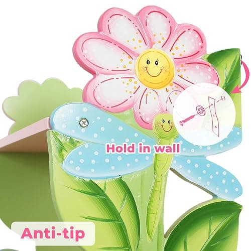Fantasy Fields Magic Garden Kids 3-Tier Bookshelf & Drawer, Multi thumbnail 7