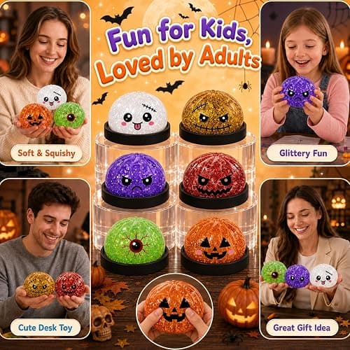 6PCS Halloween Squeeze Toys for Audlts,Halloween Party Favors Halloween Treat Bags Gifts,Desk Toys thumbnail 6