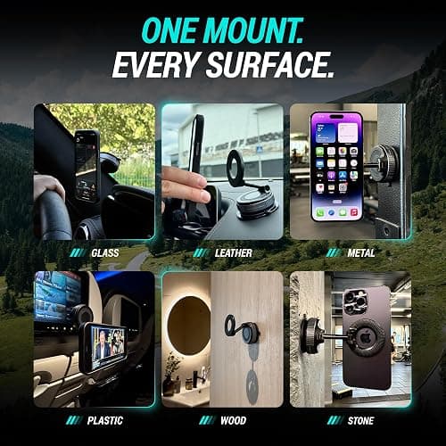CARMOUNT Clutch-X One – Upgraded Vacuum Phone Mount Suction Cup Car Phone Holder for iPhone, Window Phone Mount, 360° Vacuum Magnetic Phone Holder for Car, Magnetic Phone Holder with Suction Cup thumbnail 4