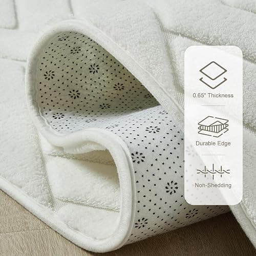 Macgace Ultra Soft Cream White Area Rug for Living Room, 5x7 Modern Geometric Shag Rugs with Nonslip Backing for Bedroom, Washable Fuzzy Carpet for Cozy Kids Girls Room Nursery thumbnail 6