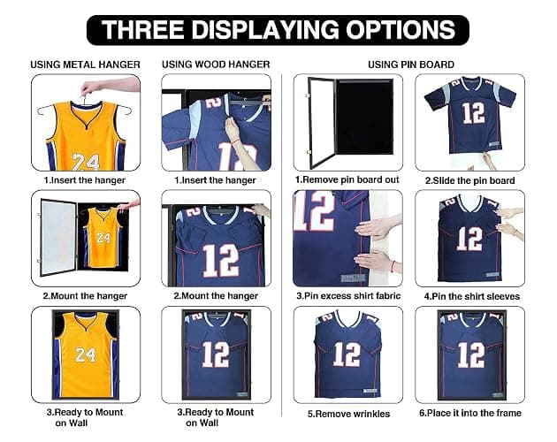 Jinchuan Jersey Frame Display Case Shadow Box Lockable with UV Protection for Baseball Basketball Football Soccer Hockey Sport Shirt thumbnail 7