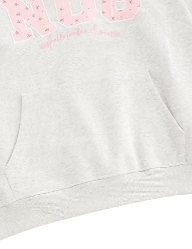 Aelfric Eden Womens Oversized Graphic Hoodies Y2k Flower Embroidery Number Print Pullover Hooded Sweatshirt Unisex thumbnail 5