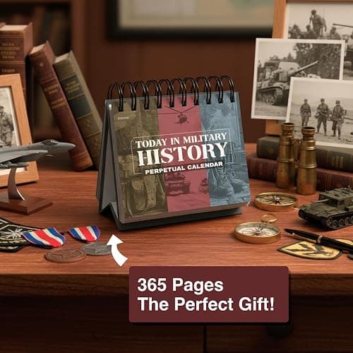 Today In Military History Calendar | Perpetual War History Calendar For The Military History Enthusiast, This Day In Amazing History Trivia Facts & Achievements | History Buff Gift Page A Day Box Calendar with Historical Info For Every Day of The Year thumbnail 8