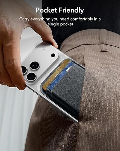 ESR for MagSafe Wallet, 5-Card Holder With RFID Blocking, MagSafe Sticker Included, Slim Magnetic Wallet for iPhone 17/16/15/14/13/12 Series and Selected Samsung Devices, Not for 13/12 Mini, Black thumbnail 7