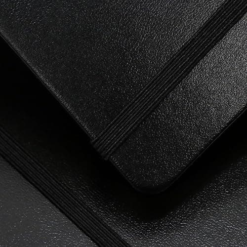 Rukasto Hardcover Notebook Blank Journal Sketchbook for Drawing, Medium 5.5 by 8.4 Inch, 100 GSM Thick Paper (Black, Plain) thumbnail 5