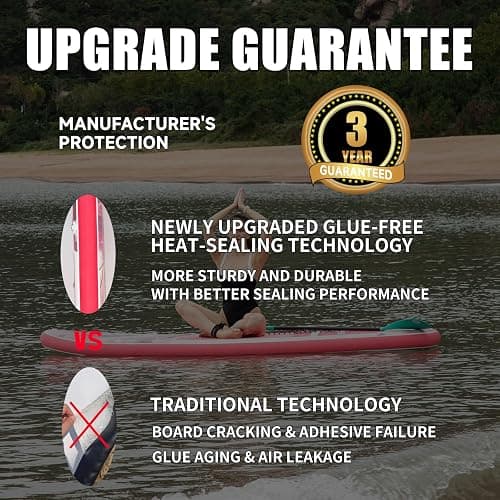 SUPEIMCO Inflatable Stand Up Paddle Board - Upgraded Glue-Free Hot Melt Technology, Long Service Life, 10'6", Anti-Slip EVA Deck, Full SUP Accessories, Included for Adults Youth All Skill Levels thumbnail 3