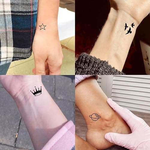 JOEHAPY 28 Sheets 504 PCS Tiny Small Temporary Tattoos For Women Men Finger Hands, Cartoon Bohemia Fake Tattoo Stickers For Kids Boys Girls, Bulk Cute Black Long Lasting Vintage Tatoos Neck Cholo thumbnail 8